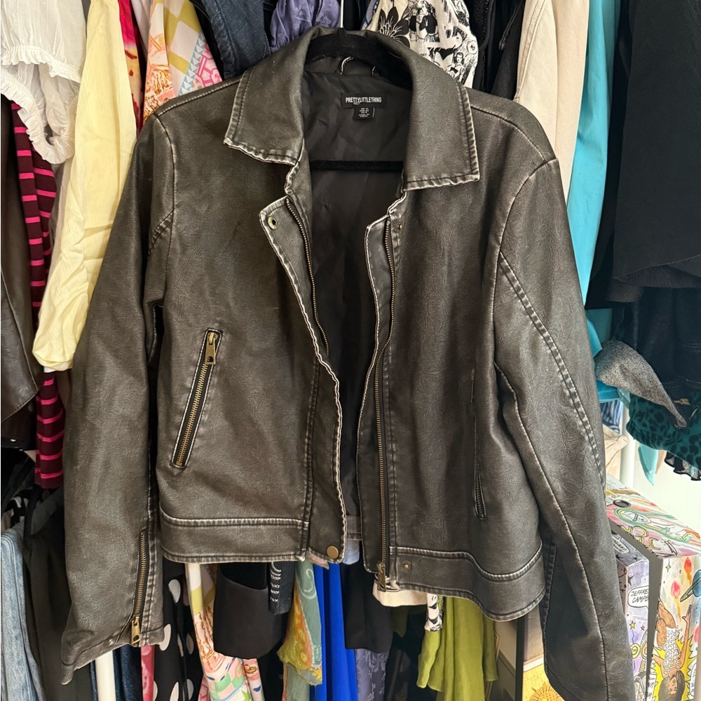 Washed Gray “Leather” Jacket